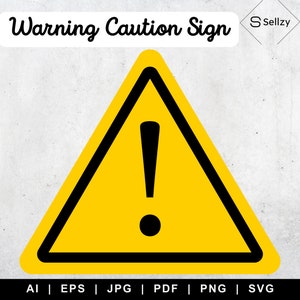 Warning Caution Sign SVG | Yellow Warning Caution Sign SVG | Caution SVG | Danger Sign Svg | Generic Caution Sign Svg | Warning Sign Clipart