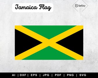 ジャマイカ国旗 SVG、ジャマイカ国旗 PNG、ジャマイカ国旗 レイヤード