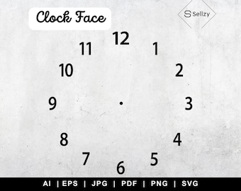 Clock Face SVG | Vintage Clock Face Cut Files | Antique Clock Face PNG | Clock Design Files | Clock Face Template | Clock Face Png