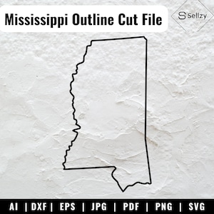 Mississippi Outline SVG Files | Mississippi Cut Files | Mississippi Vector | USA Vector Files | Mississippi Map ClipArt | Mississippi Cricut