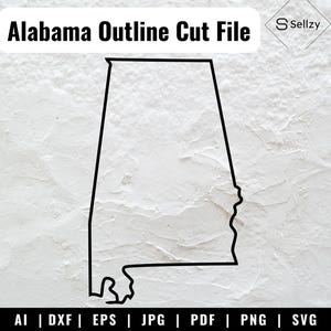 Fichiers SVG contour de l'Alabama | Fichiers coupés Alabama | Contour de l'Alabama PNG | Vecteur de l'Alabama | Fichiers vectoriels des États-Unis d'Amérique