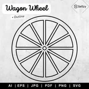 Wagon Wheel Icon SVG | Wagon Wheel Svg | Wagon Wheel Cricut Cut File | Wagon Wheel Png | Wagon Wheel Outline SVG | Wooden Wheel Svg