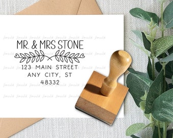 Custom Return Address Rubber Stamp Handle Personalized with your Name Address