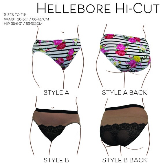 Hellebore Hi-cut/french Cut Panty PDF Sewing Pattern : Mid-rise