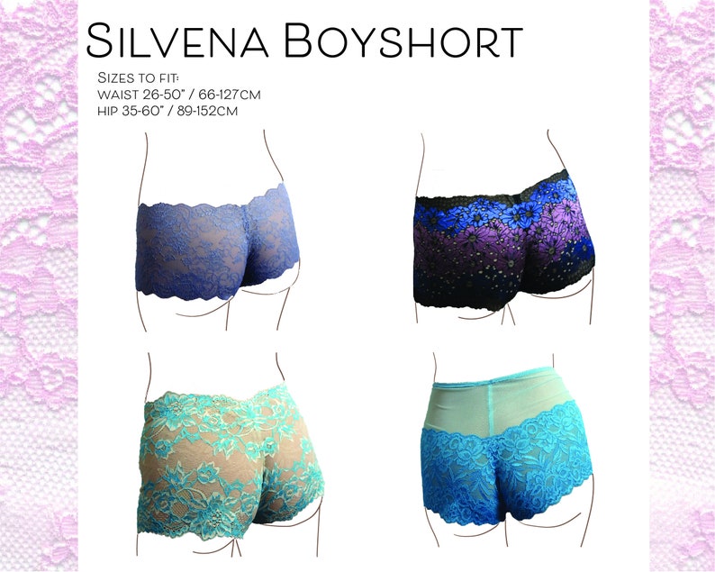 Silvena Boyshort PDF Sewing Pattern Stretch Lace Underwear Etsy
