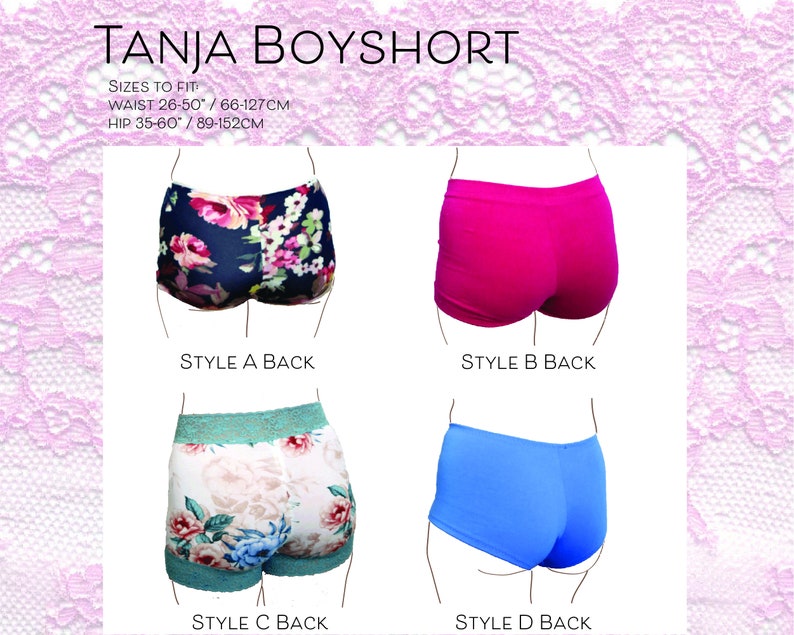 Tanja Boyshort PDF Sewing Pattern Midrise Underwear for Etsy UK