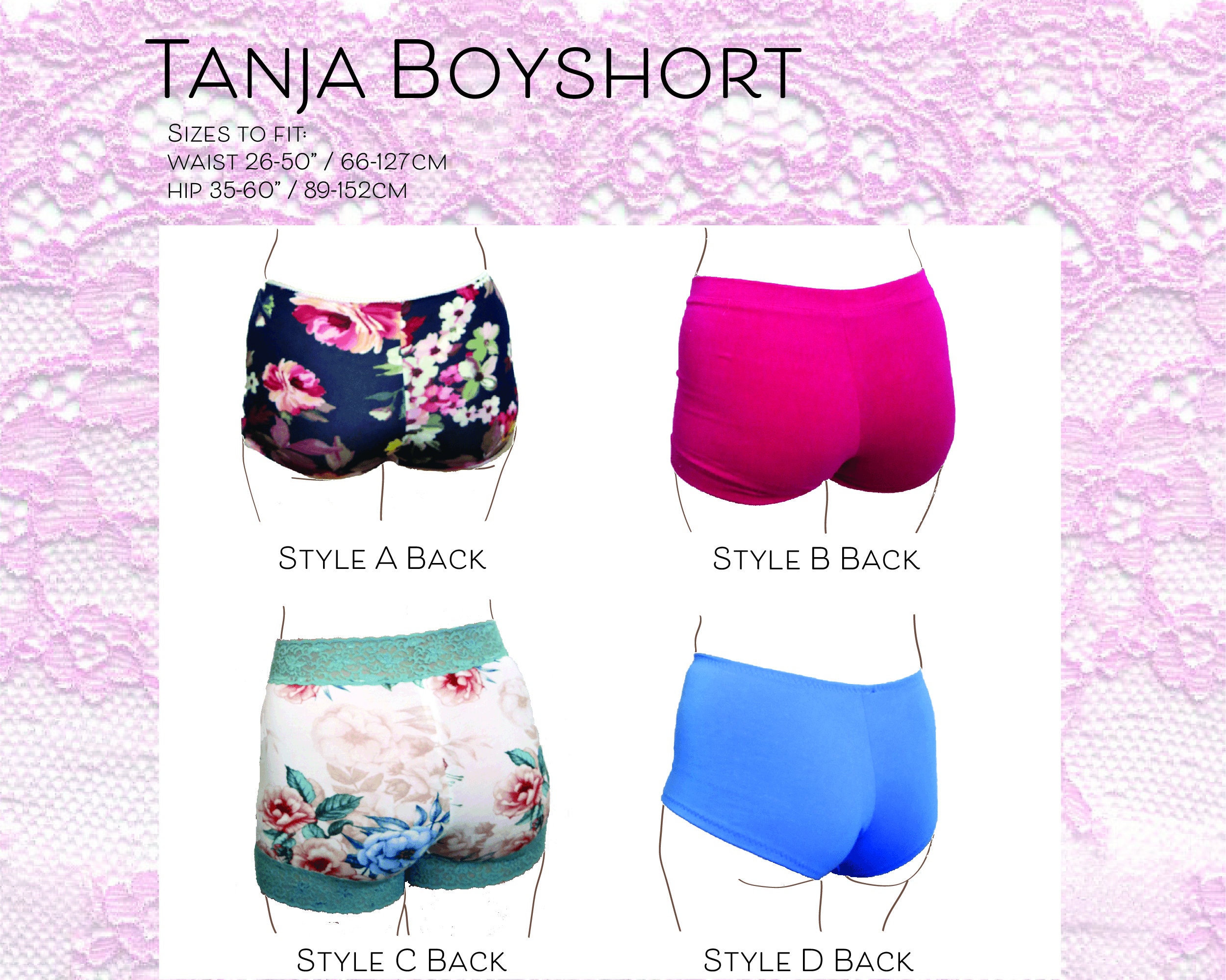 Tanja Boyshort PDF sewing pattern midrise underwear for Etsy