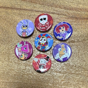 The Amazing Digital Circus button pin badges