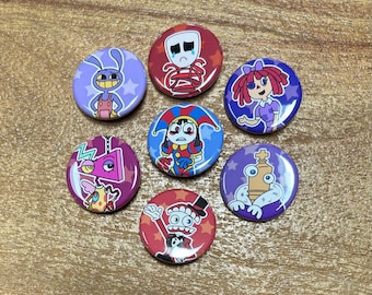 Amazing Digital Circus Character Button Pin Badges