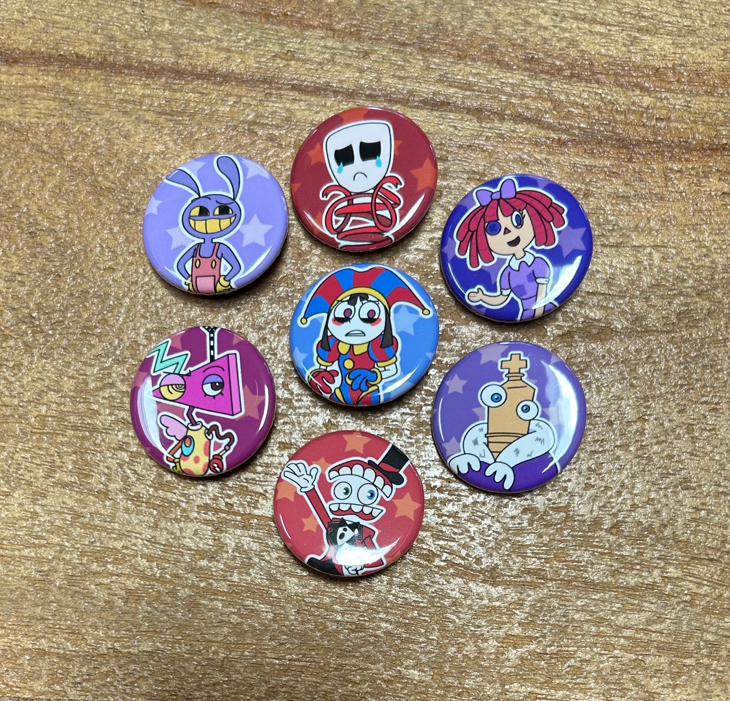 The Amazing Circus – Lot De 6 Badges Métalliques 58 Mm, Pins Multicolores Pour Décoration De Vêtements Et Sacs