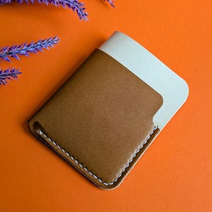 Portefeuille cuir de pomme vegan, portefeuille minimaliste fait main en France, cuir bio, accessoire écoresponsable, cadeau homme ou femme