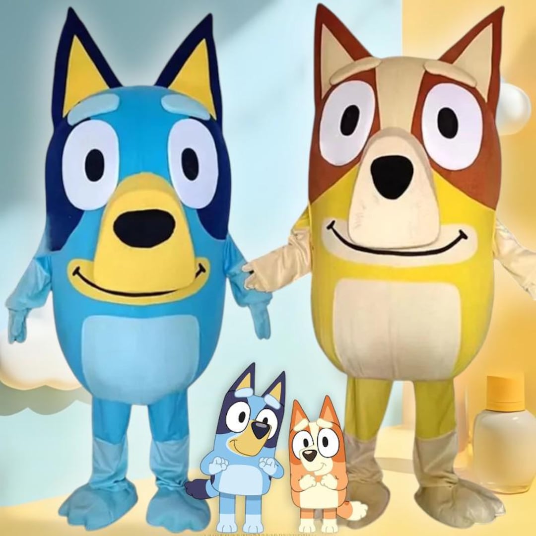 Bluey And Bingo Dog Mascot Costume Meaningful Gift For Performers And bluey-and-bingo-dog-mascot-costume-meaningful-gift-for-performers-and