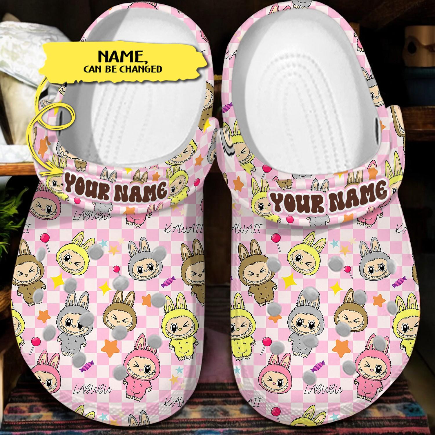 Discover Personalized Labu Bunny Crocs Clogs, Cute Kawaii Shoes for Women and Kids
