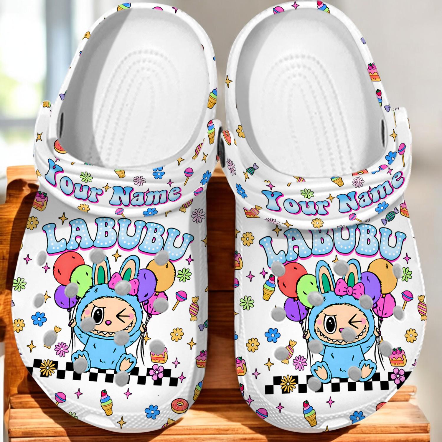 Discover Personalized Labu Foam Crocs Clogs with Bunny and Balloon GifT for Kids