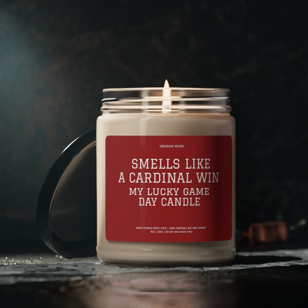 Smells Like A Cardinal Win Candle | Unique Gift Idea | Sports Candle | Gift | Game Day Decor | College Game Day | Stanford University