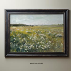 Frühling Wiese Wand Kunst | Serene Blumenlandschaft Kunst | Von der Natur inspiriertes Vintage Dekor | Kinderzimmer und Hauswandkunst