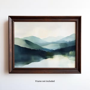 Abstract Mountain Landscape Art Print: Minimalist Nature Wall Decor