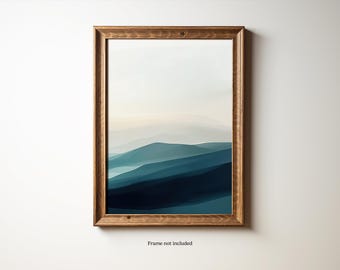 Tríptico de montaña abstracto / Arte de pared / Arte paisajístico contemporáneo / Decoración minimalista