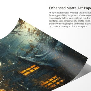 May include: A digital illustration of a spooky Halloween scene with a white ghost, a dark wooden house with glowing windows, and pumpkins in the foreground. The scene is set in a dark forest with trees and fog.