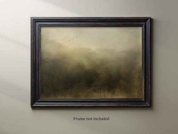 Abstract Misty Landscape Wall Art | Minimalist Forest Art Print | Calm Nature-Inspired | Home Decor