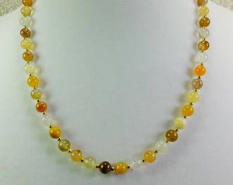 Lovely Natural Agate Beaded Short Necklace Choker