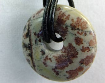 elegant and casual PICASSO Necklace I Semi-preciouspiedrasgrey mesh jasperdonut jasper Brush pendantboho chic