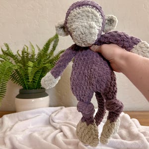 Handmade Crochet Monkey Snuggler - Amigurumi Lovey Plush for Kids & Babies