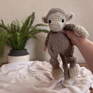 Handmade Crochet Monkey Snuggler - Amigurumi Lovey Plush for Kids & Babies