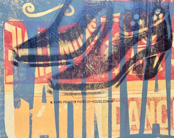 Western CARNIVAL MONOPRINT POSTER Letterpress Cowboy Boot art, One of a Kind, Rodeo country western art print, monotype press sheet