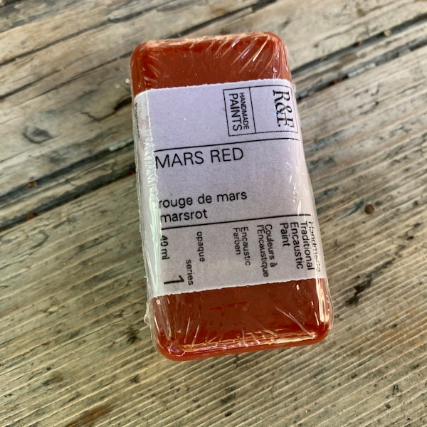 Mars Red ENCAUSTIC WAX PAINT, encaustic supplies, encaustic painting, encaustic wax, beeswax, mixed media, R&F paint