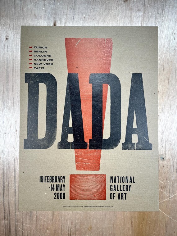 DADA POSTER Exclamation Point, Hand Printed Letterpress Print