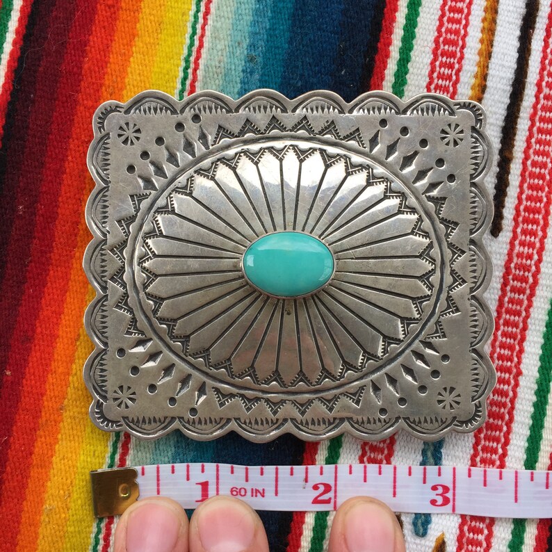Large BELT BUCKLE Turquoise Native American Jewelry in Etsy