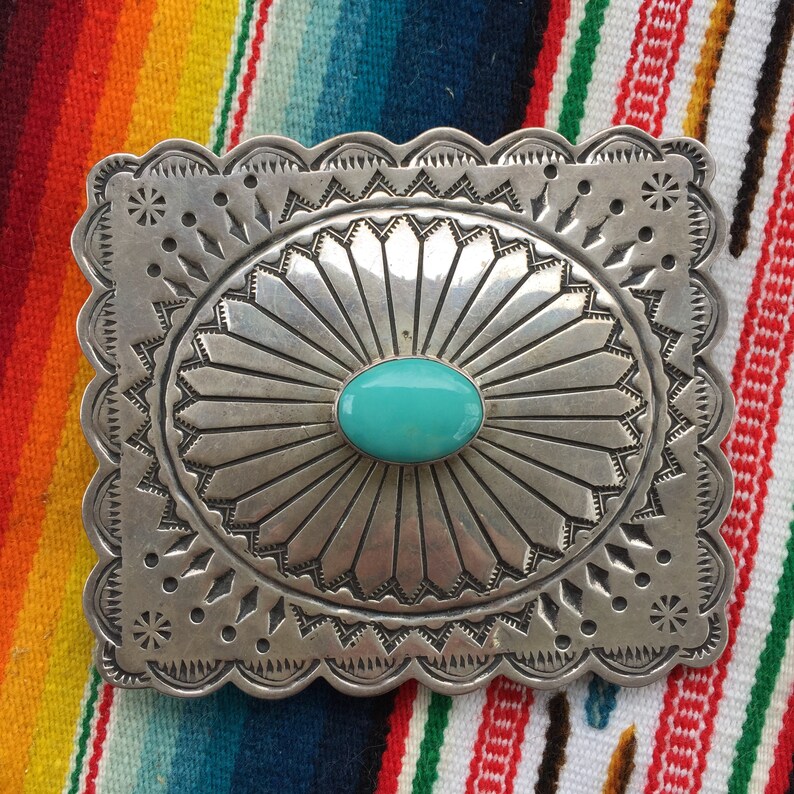Large BELT BUCKLE Turquoise Native American Jewelry in Etsy