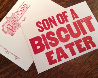 SON of a BISCUIT EATER set of 6 cards Post cards Breakfast Restaurant decor kitchen art Southern cards Funny postcards, red postcard, gift