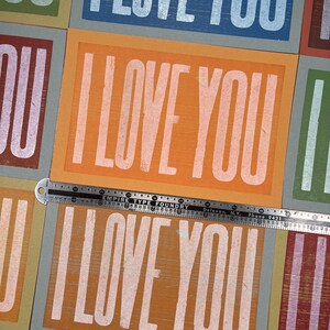 4 I LOVE YOU Cards Letterpress Hand Printed oversized A10 card recycled paper kraft envelopes, couples, valentine, image 9