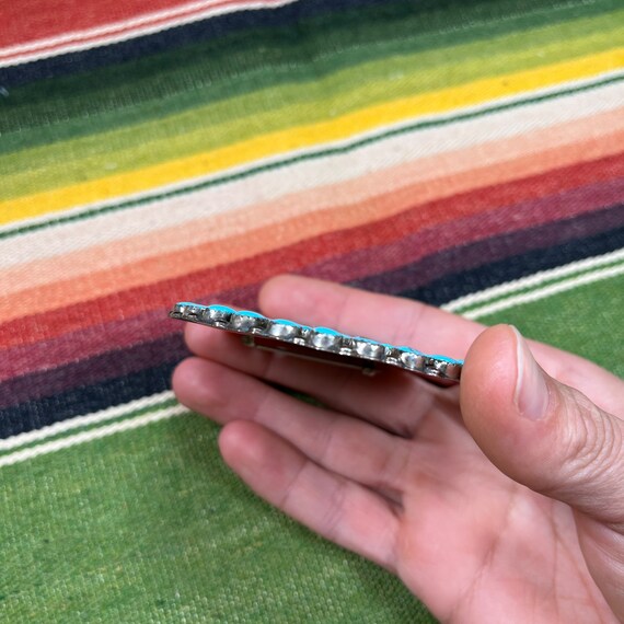 Large TURQUOISE CLUSTER Pin, vintage Native Ameri… - image 5