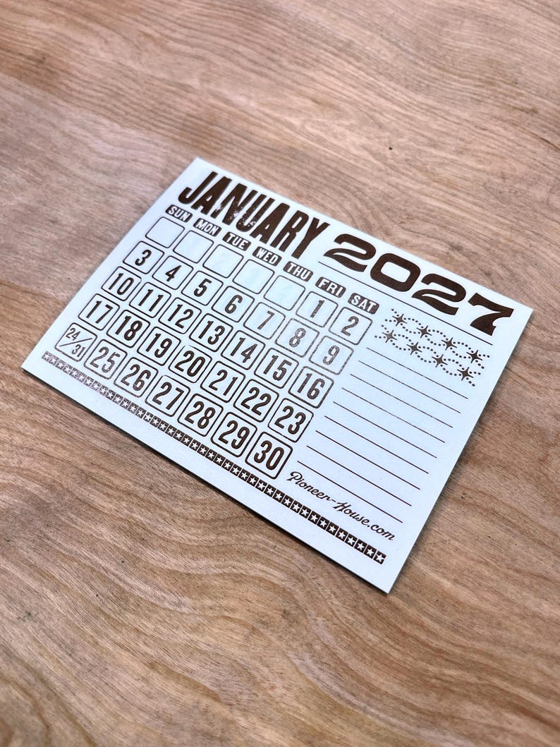 SMOKING DOG CALENDAR 2027 Hand Printed Letterpress, small woodcut, canine lovers gift, pet people, funny dogs, secret santa stocking stuffer bild 9