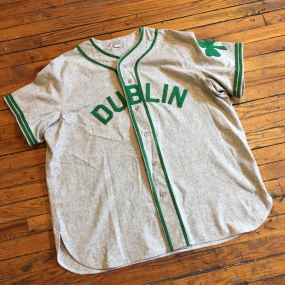 DUBLIN Green Sox BASEBALL JERSEY Custom Baseball Apparel Wool -   Singapore