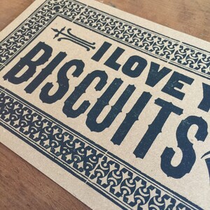 I Love You Like BISCUITS And GRAVY letterpress sign, kitchen decor, gifts for chefs, breakfast art, restaurant print, diner poster, Southern image 5