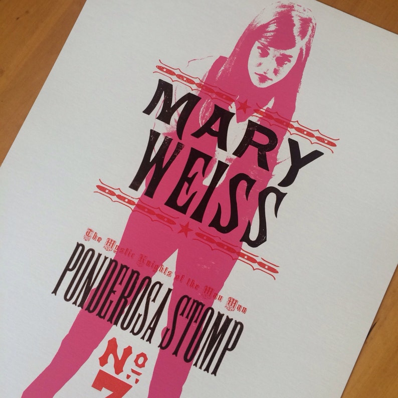 MARY WEISS Hand Printed Letterpress Show Poster Etsy