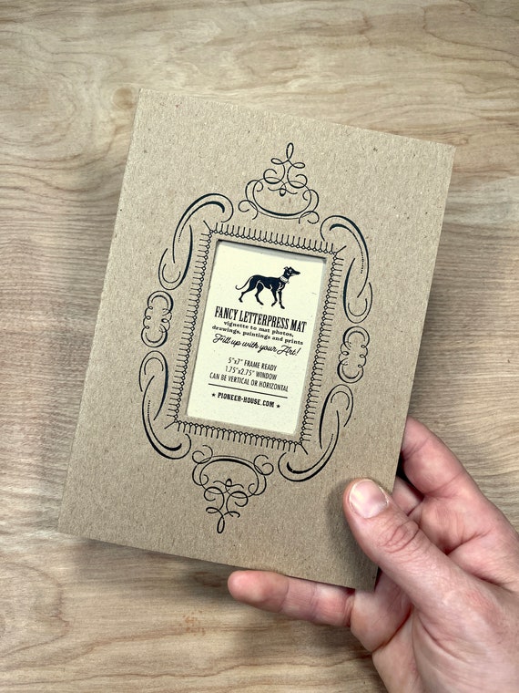 Three 5X7 KRAFT Decorative MAT for ART and Photos, picture frame mat, standard frame size, diy, letterpress, Mat Frame Photos, home decor
