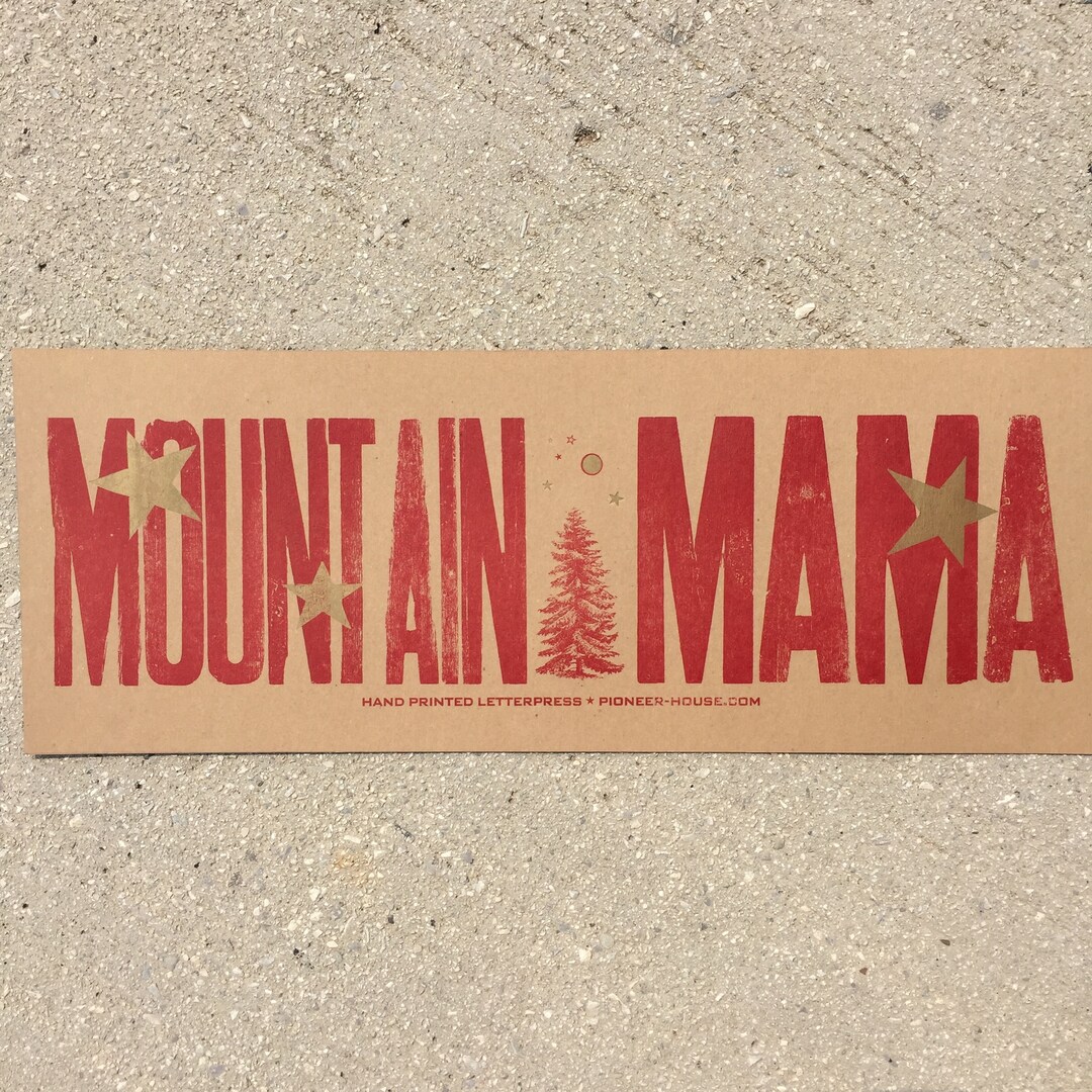 MOUNTAIN MAMA Print Hand Printed Letterpress Poster Sign Appalachian ...