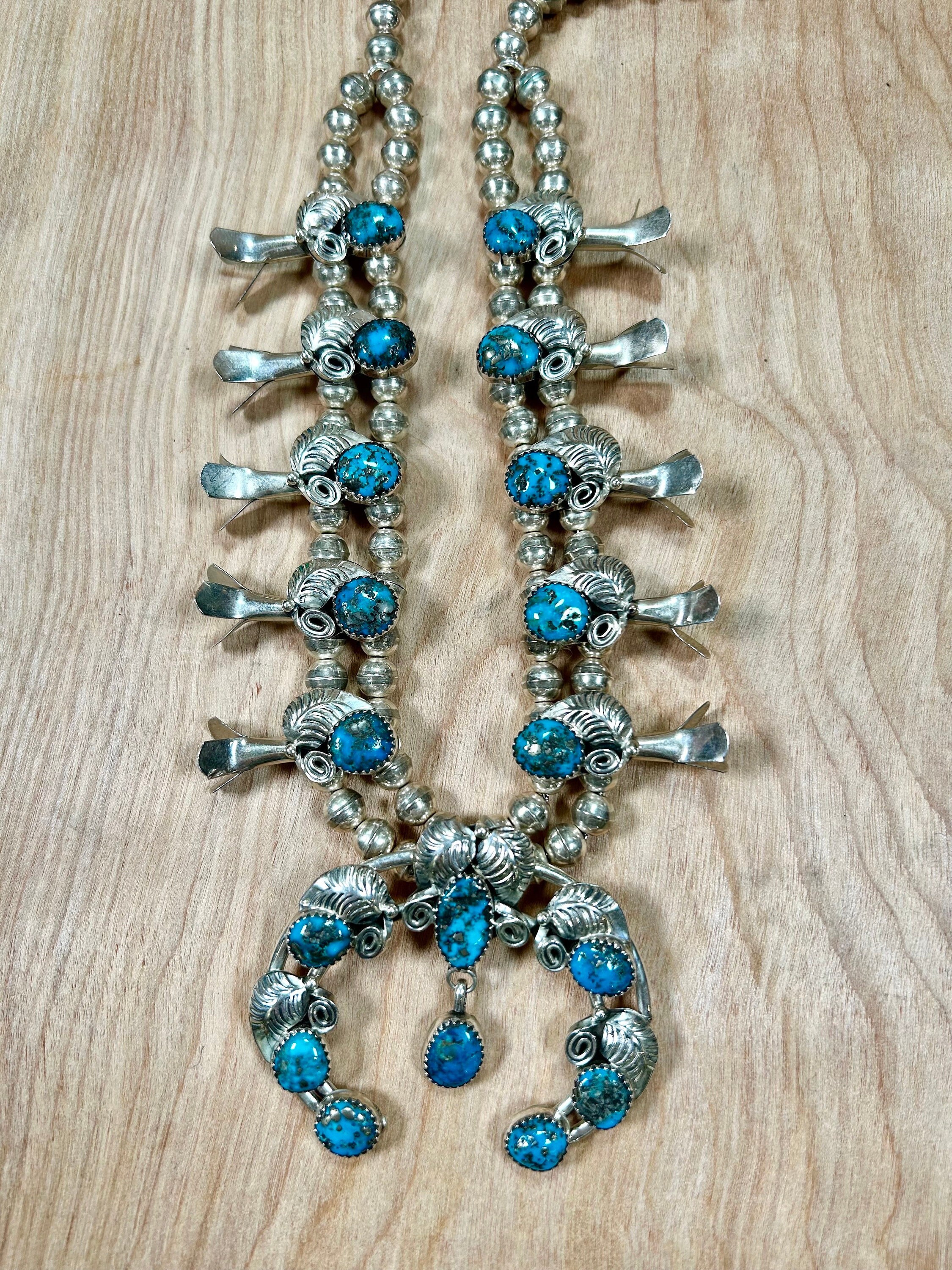 Vintage Squash Blossom Necklace - Etsy Vintage Squash Blossom Necklace - Etsy