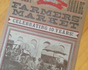 FARMERS MARKET 10 Year Anniversary Poster, hand printed letterpress print, Farm to table Tennessee gifts for farmers Farm art, truck art