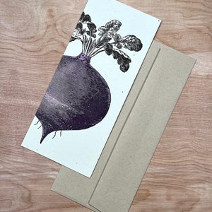 8 BEET GREETING CARDS Farmers Market hand printed Letterpress Card 10 size farmer's gift, garden, organic, root vegetables, food chef gifts image 7