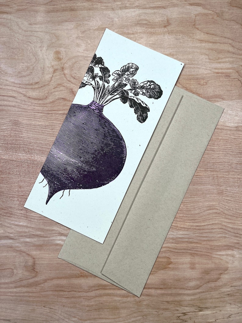 8 BEET GREETING CARDS Farmers Market hand printed Letterpress Card 10 size farmer's gift, garden, organic, root vegetables, food chef gifts image 7