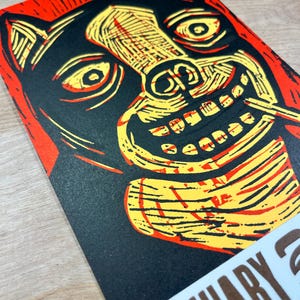 SMOKING DOG CALENDAR 2027 Hand Printed Letterpress, small woodcut, canine lovers gift, pet people, funny dogs, secret santa stocking stuffer bild 5