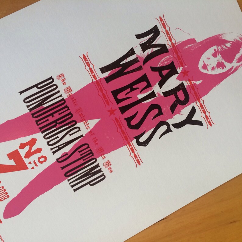 MARY WEISS Hand Printed Letterpress Show Poster Etsy