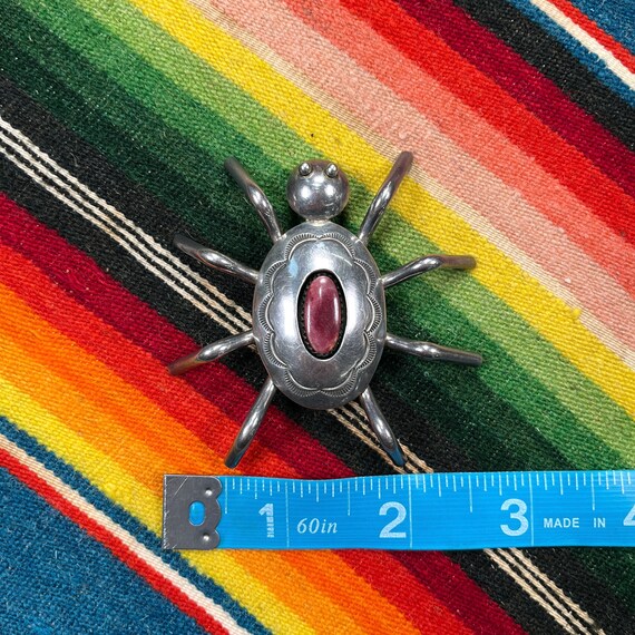 UNIQUE SPIDER PIN Spiny Oyster Sterling Silver Br… - image 6