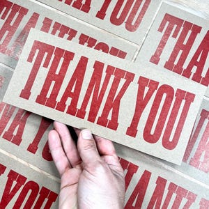 Letterpress Grateful Flat Card - Etsy